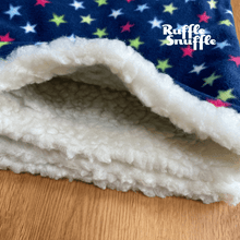 Load image into Gallery viewer, Navy with Stars and Cream Fur Snuggle Sack