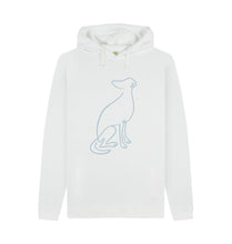 Load image into Gallery viewer, White Greyhound Line Art Mens Hoodie with Pockets
