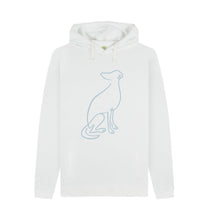 Load image into Gallery viewer, White Greyhound Line Art Mens Hoodie with Pockets