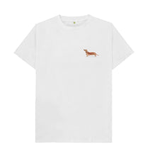 Load image into Gallery viewer, White Dachshund Watercolour Print Organic Cotton T-Shirt
