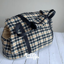 Load image into Gallery viewer, Blue Check Tweed Dog Carrier
