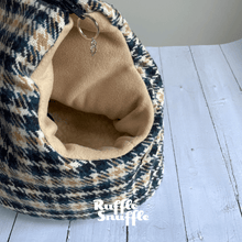 Load image into Gallery viewer, Blue Check Tweed Dog Carrier