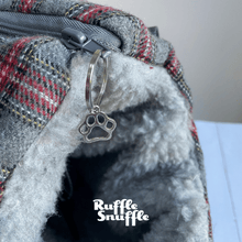 Load image into Gallery viewer, Grey and Red Check Tweed Dog Carrier
