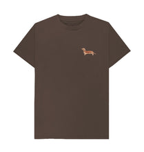 Load image into Gallery viewer, Chocolate Dachshund Watercolour Print Organic Cotton T-Shirt
