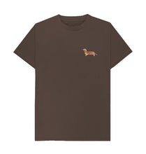 Load image into Gallery viewer, Chocolate Dachshund Watercolour Print Organic Cotton T-Shirt