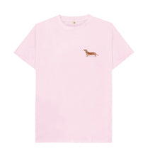 Load image into Gallery viewer, Pink Dachshund Watercolour Print Organic Cotton T-Shirt
