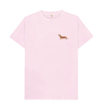 Load image into Gallery viewer, Pink Dachshund Watercolour Print Organic Cotton T-Shirt