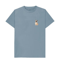Load image into Gallery viewer, Stone Blue French Bulldog Print Organic Cotton T-Shirt
