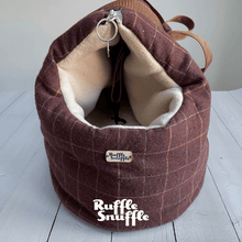 Load image into Gallery viewer, Brown Check Tweed Dog Carrier
