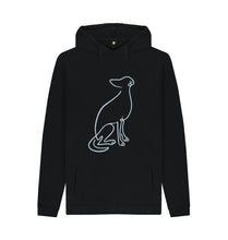 Load image into Gallery viewer, Black Greyhound Line Art Mens Hoodie with Pockets
