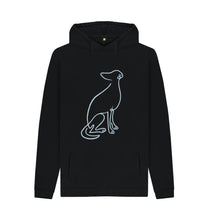 Load image into Gallery viewer, Black Greyhound Line Art Mens Hoodie with Pockets