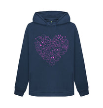 Load image into Gallery viewer, Navy Blue For The Love of Dogs | Organic Cotton Women&#39;s Hoodie

