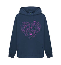 Load image into Gallery viewer, Navy Blue For The Love of Dogs | Organic Cotton Women's Hoodie