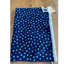 Load image into Gallery viewer, Navy with Stars and Cream Fur Snuggle Sack
