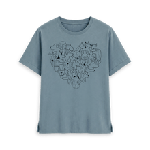 Load image into Gallery viewer, Stone Blue Printed T-shirt Front
