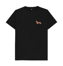 Load image into Gallery viewer, Black Dachshund Watercolour Print Organic Cotton T-Shirt
