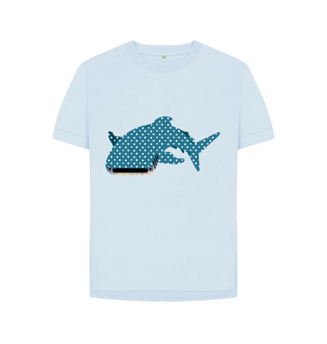 Sky Blue Whale Shark Organic Cotton T-Shirt