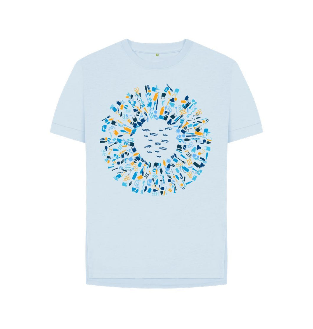 Sky Blue Plastic-Free Paradise Organic Cotton T-Shirt