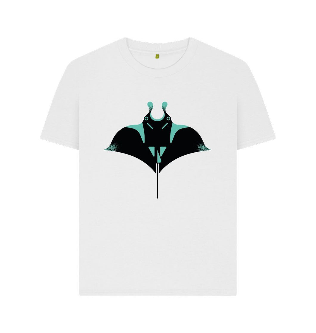 White Manta Ray Organic Cotton T Shirt