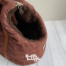 Load image into Gallery viewer, Brown Check Tweed Dog Carrier
