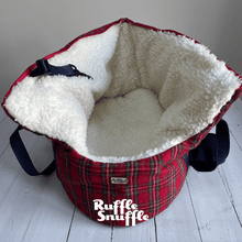 Load image into Gallery viewer, Red Tartan Tweed Dog Carrier
