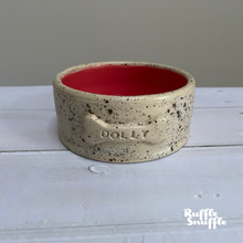 Load image into Gallery viewer, Handmade Ceramic Dog Bowls - with personalisation
