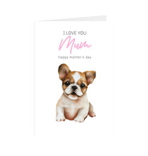 Load image into Gallery viewer, White Happy Mother&#39;s Day Card - Frenchie Pup

