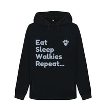 Load image into Gallery viewer, Black Eat Sleep Walkies Repeat Organic Hoodie
