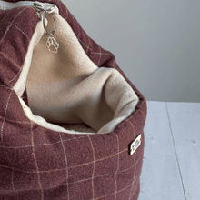 Load image into Gallery viewer, Brown Check Tweed Dog Carrier
