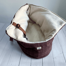 Load image into Gallery viewer, Brown Check Tweed Dog Carrier
