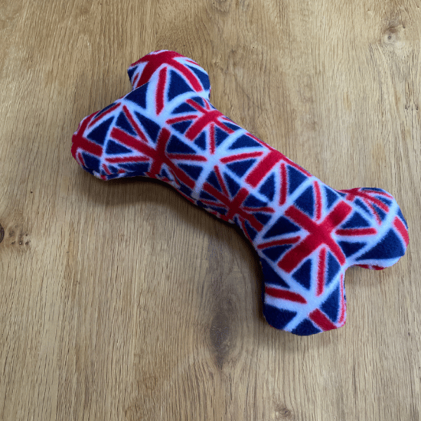 Union Jack Squeaky Dog Bone