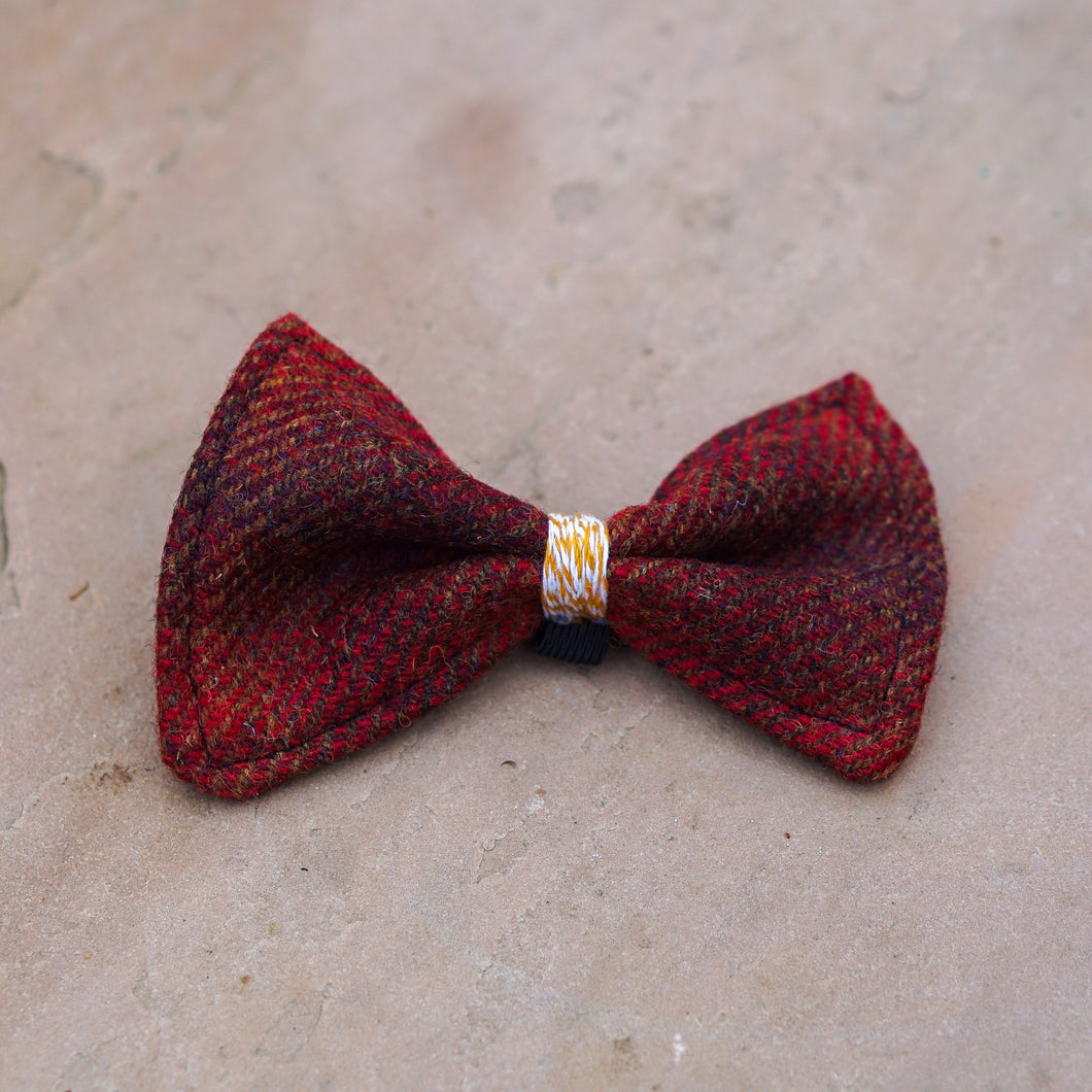 Harris Tweed Dog Bow Tie  - Large