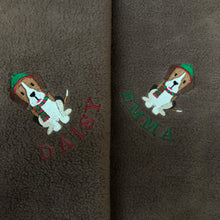 Load image into Gallery viewer, Christmas Dogs -  Personalised Fleece Blanket
