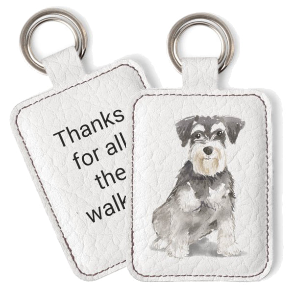 Thanks for the Walkies  - Dog Breed leather keyring